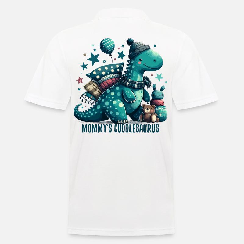 Mommy’s Cuddlesaurus Kuschel-Dinosaurier Geschenk - Männer Poloshirt - Weiß