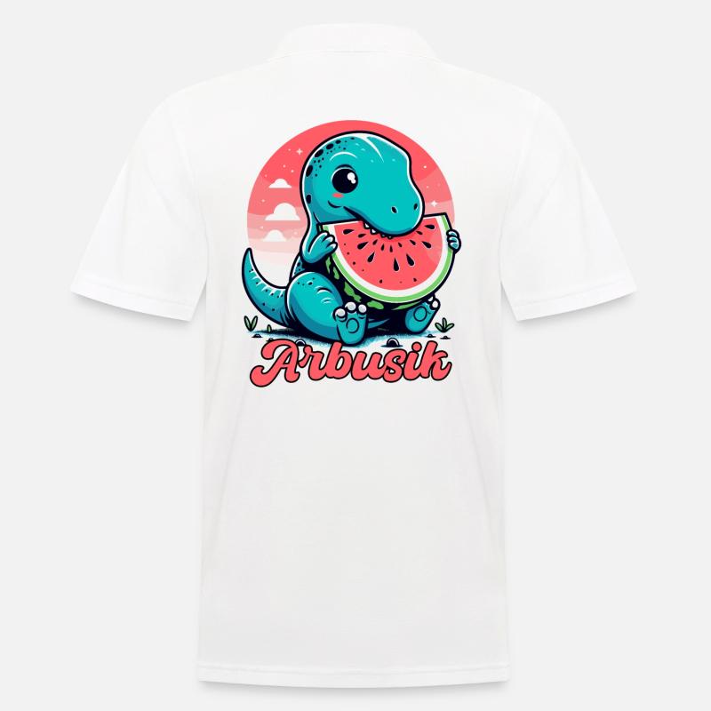 Mignon T-Rex Pastèque Arbusik Cadeau - Polo Homme - blanc