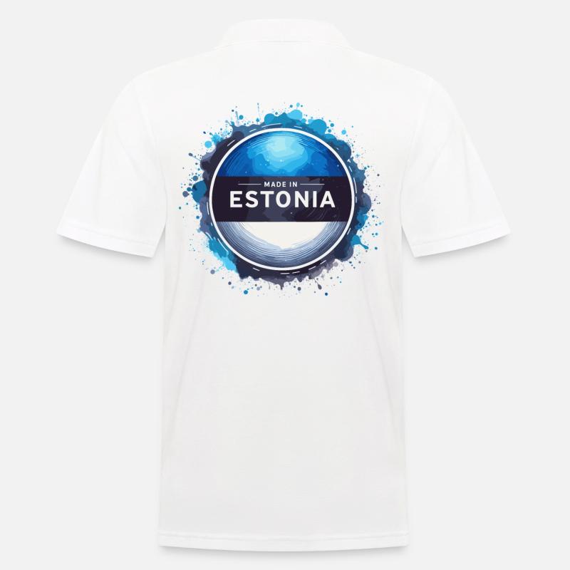 Made in Estland Geschenk - Männer Poloshirt - Weiß
