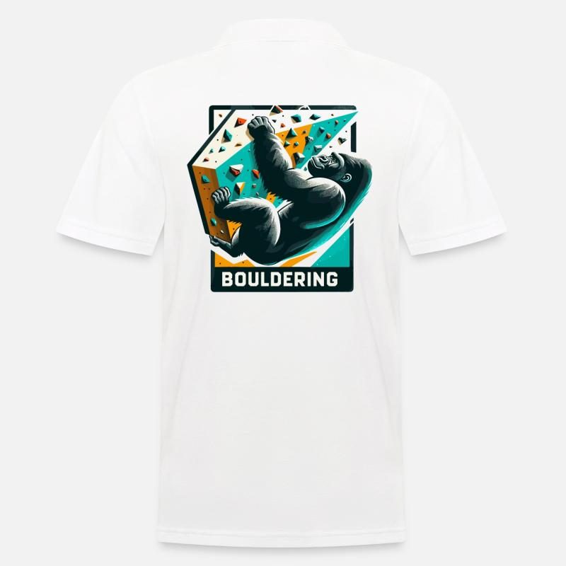 Bouldern Gorilla Geschenk - Männer Poloshirt - Weiß
