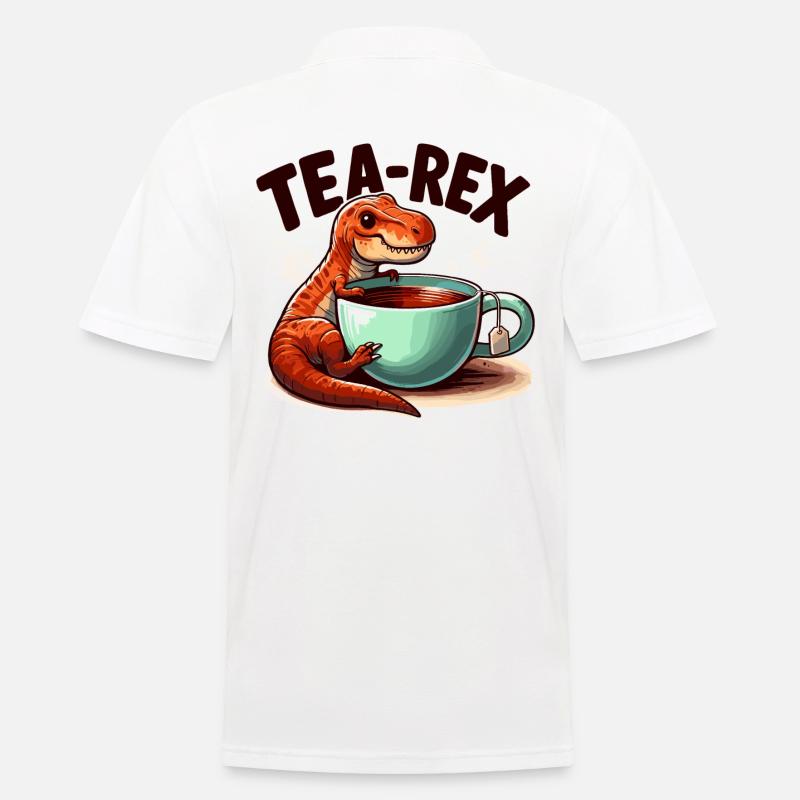 Tee Rex Tee-Rex Teetrinker Geschenk - Männer Poloshirt - Weiß