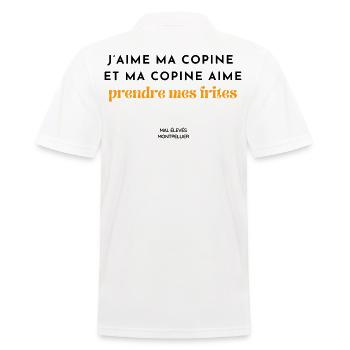 J'aime ma copine et ma copine aime mes frites - Polo Homme - blanc - Dos - Kai (181cm)