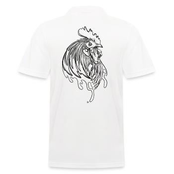 Hahn Tattoo Design Hühnerzucht auf dem Bauernhof - Männer Poloshirt - Weiß - Hinten - Kai (181cm)