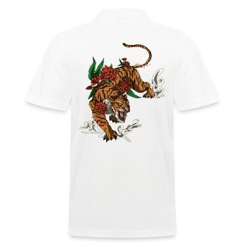 Tiger Katze Raubtier aus der Wildnis Asiatisch - Männer Poloshirt - Weiß - Hinten - Kai (181cm)