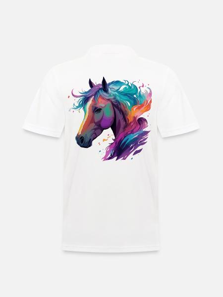 Paard Pony Paardensport Artwork Horse Fans Design - Mannen poloshirt - wit