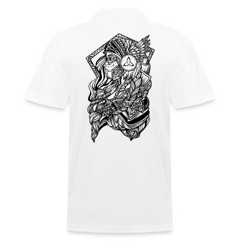Schildmaid Walküre - Wikinger Frau des Nordens - Männer Poloshirt - Weiß - Hinten - Kai (181cm)