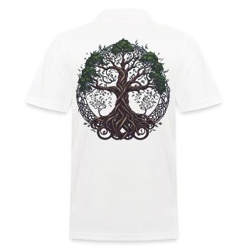 Weltenbaum Yggdrasil Nordische Wikinger Mythologie - Männer Poloshirt - Weiß - Hinten - Kai (181cm)