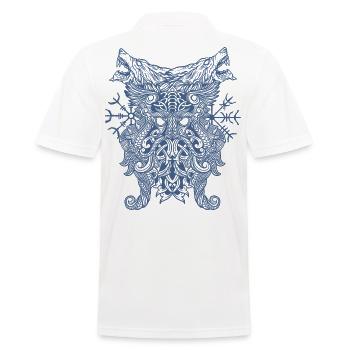 Odin Thor Viking Compas Vegvisir Runes Loups - Polo Homme - blanc - Dos - Kai (181cm)