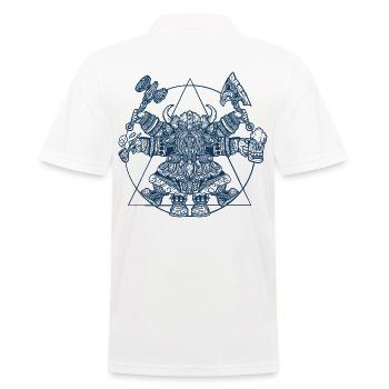Wikinger Zwerg - Vitruvianischer Da Vinci Stil - Männer Poloshirt - Weiß - Hinten - Kai (181cm)