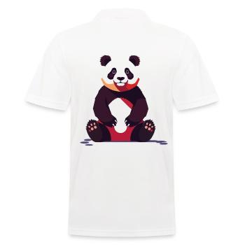 Panda Bear Drawing Cute Panda Animal Design - Men's Polo Shirt - white - Back - Kai (181cm)