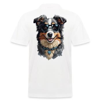 Berger australien chien ami compagnon - Polo Homme - blanc - Dos - Kai (181cm)