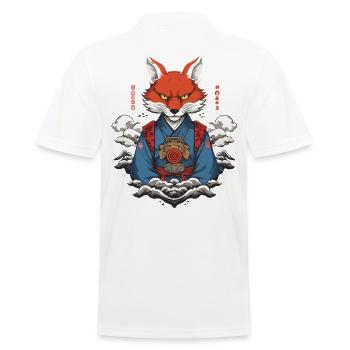 Kitsune Yokai Kimono Ukiyo-E Retro Japan Design - Polo Homme - blanc - Dos - Kai (181cm)