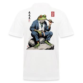 Elégante Yokai Frog Japan Streetwear - Polo Homme - blanc - Dos - Kai (181cm)