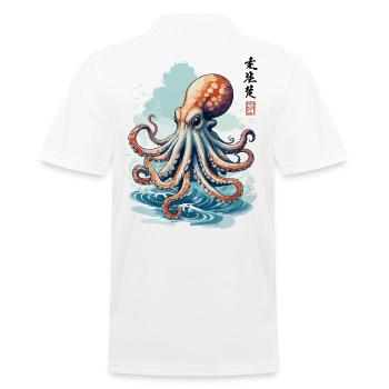 Poulpe Japon esthétique mer pêcheur Art - Polo Homme - blanc - Dos - Kai (181cm)