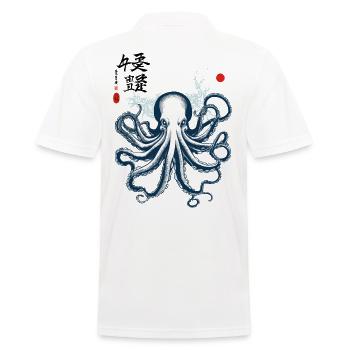 Poulpe Japon Kanji Ukiyo-E Art Sea Design - Polo Homme - blanc - Dos - Kai (181cm)