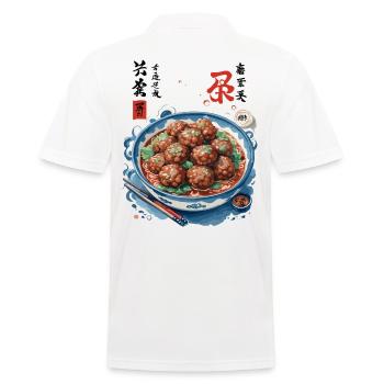 Soupe japonaise Ukiyo-e Food Art Meat Ramen - Polo Homme - blanc - Dos - Kai (181cm)