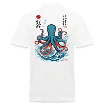 Octopus Ukiyo-E Japon Sea Kraken Design - Polo Homme - blanc - Dos - Kai (181cm)