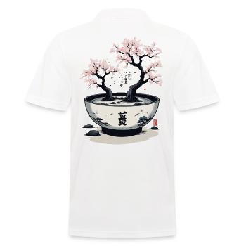 Fleur de cerisier japonaise Ukiyo-e Kanji esthétique - Polo Homme - blanc - Dos - Kai (181cm)