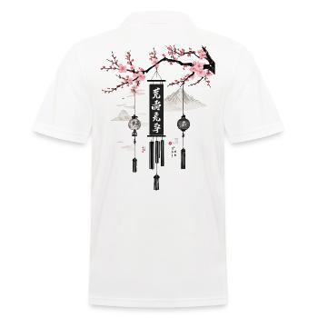 Vent asiatique cloches cerisier fleur Art - Polo Homme - blanc - Dos - Kai (181cm)
