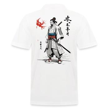 Japon Samouraï Streetwear Vintage Ukiyo-E Kanji - Polo Homme - blanc - Dos - Kai (181cm)