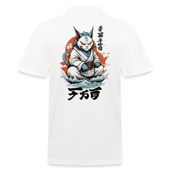 Vintage Ukiyo-E Katzen Monster Aesthetic Katze - Männer Poloshirt - Weiß - Hinten - Kai (181cm)