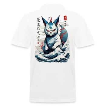 Kawaii Monster Katze Yokai Vintage Katzen Design - Männer Poloshirt - Weiß - Hinten - Kai (181cm)