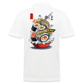 Sushi Ukiyo-E Japon Esthétique Vintage Food Design - Polo Homme - blanc - Dos - Kai (181cm)