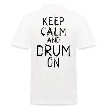 Keep Calm and Drum On - Men's Polo Shirt - white - Back - Kai (181cm)