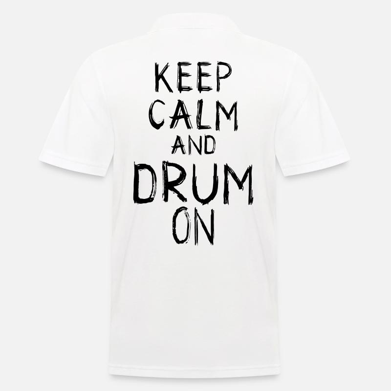 Keep Calm and Drum On - Men's Polo Shirt - white