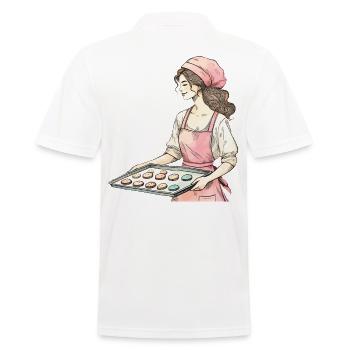 Aimer le boulanger avec des muffins - Polo Homme - blanc - Dos - Kai (181cm)