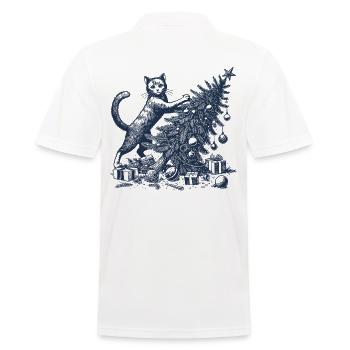 CatFunny Cat Noël Style Rétro - Polo Homme - blanc - Dos - Kai (181cm)