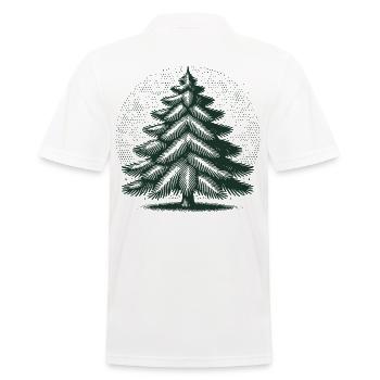Weihnachtlicher Tannenbaum Illustration - Männer Poloshirt - Weiß - Hinten - Kai (181cm)