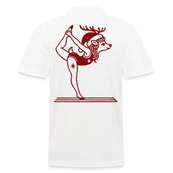 Funny Yoga Reindeer Christmas Relaxation - Men's Polo Shirt - white - Back - Kai (181cm)