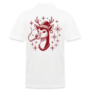 Cooles Rentier Mama Weihnachten Illustration - Männer Poloshirt - Weiß - Hinten - Kai (181cm)