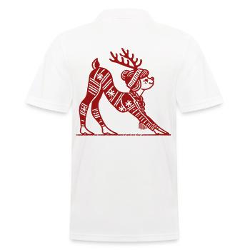 weYoga Reindeer for Christmas Relaxation - Men's Polo Shirt - white - Back - Kai (181cm)