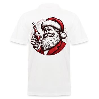 Santa Liebt Alkohol Weihnachten Humor - Männer Poloshirt - Weiß - Hinten - Kai (181cm)
