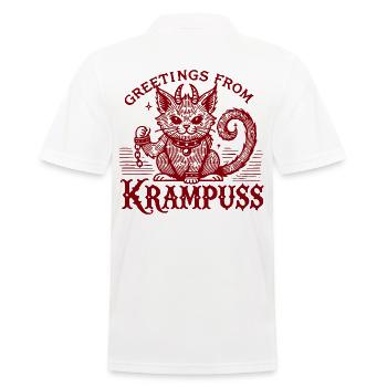 Salutations de Krampus chaton drôle Krampus - Polo Homme - blanc - Dos - Kai (181cm)