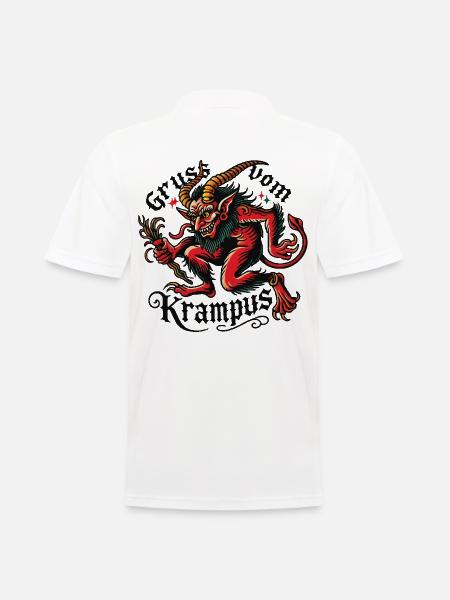 Gruss Vom Krampus Mystischer Nikolaus Begleiter - Männer Poloshirt - Weiß