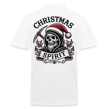 Streetwear Ästhetik Weihnachtsgeist Look - Männer Poloshirt - Weiß - Hinten - Kai (181cm)