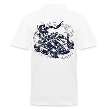 Retro Skeleton Go-Kart Driver Adventure - Men's Polo Shirt - white - Back - Kai (181cm)