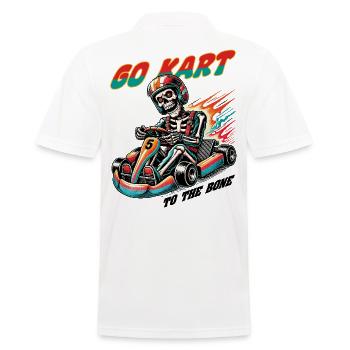 Drôle de karting disant coureur squelette - Polo Homme - blanc - Dos - Kai (181cm)