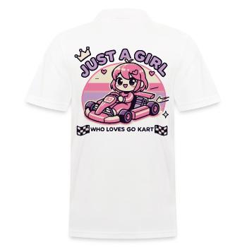 Ein Mädchen, Das Go-Kart Liebt Anime Style - Männer Poloshirt - Weiß - Hinten - Kai (181cm)