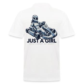 Juste une fille qui aime les courses de karting - Polo Homme - blanc - Dos - Kai (181cm)