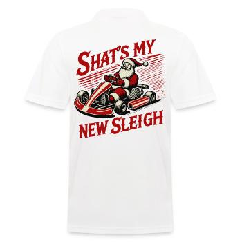 Go-Kart Christmas Funny Saying - Men's Polo Shirt - white - Back - Kai (181cm)