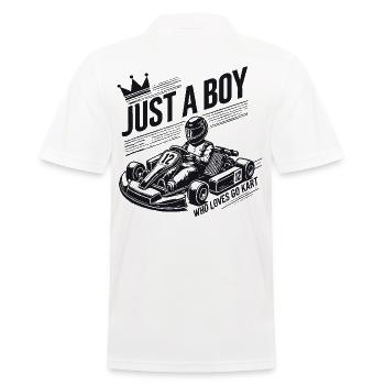 Un garçon qui aime le karting rétro Adventure Design - Polo Homme - blanc - Dos - Kai (181cm)