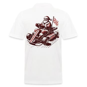 Weihnachtsmann Im Go-Kart - Männer Poloshirt - Weiß - Hinten - Kai (181cm)