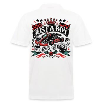 A boy who loves go-kart retro style - Men's Polo Shirt - white - Back - Kai (181cm)