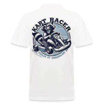 Coureur de karting avec des sensations fortes - Polo Homme - blanc - Dos - Kai (181cm)