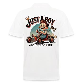 Boy Of Go Kart aime le design de dessin animé rétro - Polo Homme - blanc - Dos - Kai (181cm)