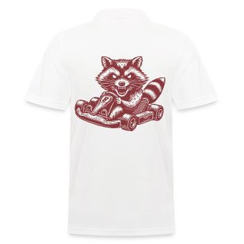 Racer raton laveur sur kart style rétro - Polo Homme - blanc - Dos - Kai (181cm)